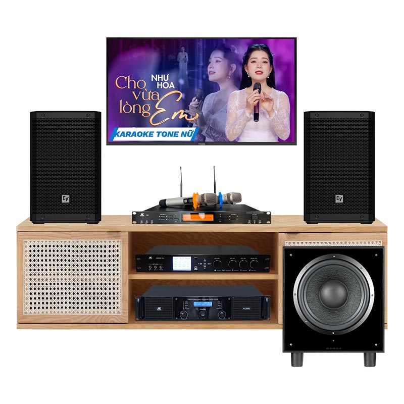 Dàn karaoke gia đình KHD79 (Electro voice ZLX8-G2, JKAudio H2600, JKaudio X9000 Pro, JKAudio B9, Wharfedale SW12)