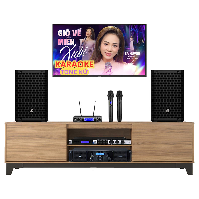 Dàn karaoke gia đình KHD80 (Electro voice ZLX8-G2, JKAudio H2600, JBL KX180A, VM300)
