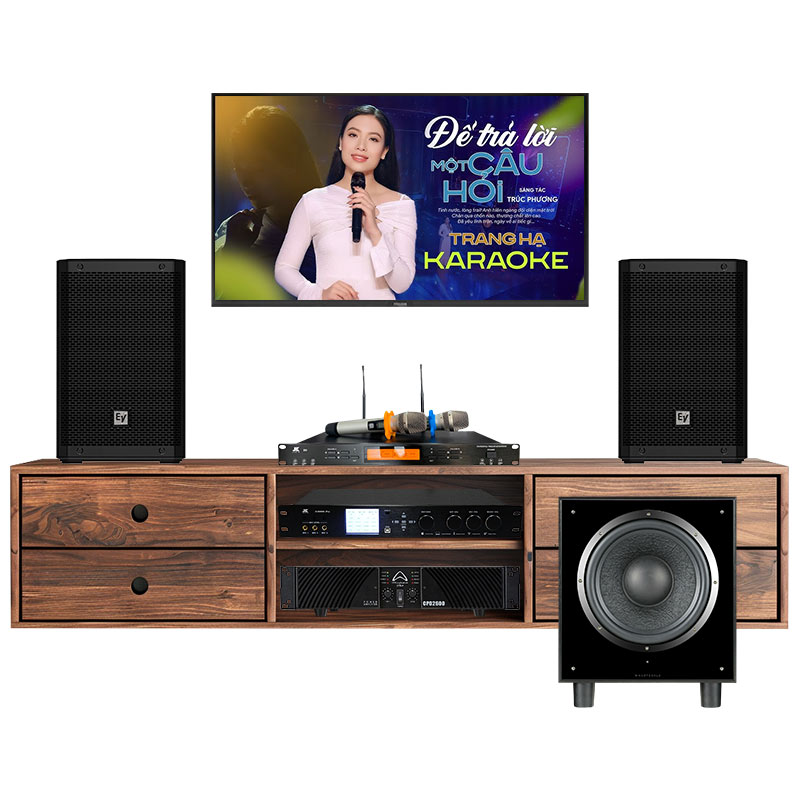 Dàn karaoke gia đình KHD83 (Electro Voice ZLX8-G2, Wharfedale CPD2600, JKAudio X9000 Pro, B9, sub Wharfedale SW12)