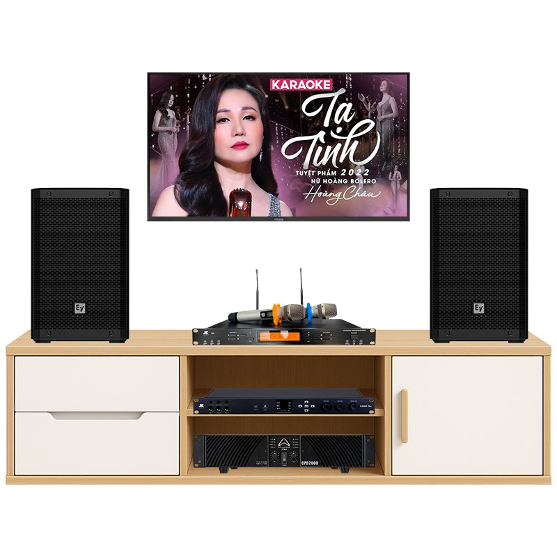 Dàn karaoke gia đình KHD84 (Electro-Voice ZLX8G2, Wharfedale CPD2600, Kaudio X6000 Plus, JKaudio B9)