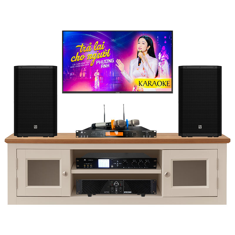 Dàn karaoke gia đình KHD91 (Electro voice ZLX12 G2, Wharfedale CPD2600, JKaudio X9000 Pro, JKAudio B9)