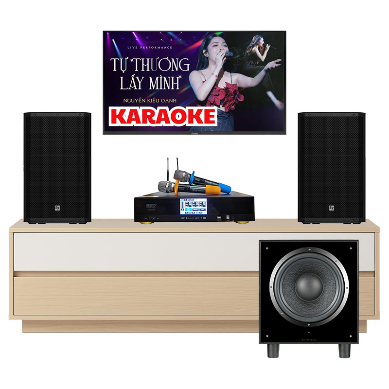 Dàn Karaoke Gia Đình KHD99 (Electro Voice ZLX12-G2, Neko AK3900 Pro, Wharfedale SW12)