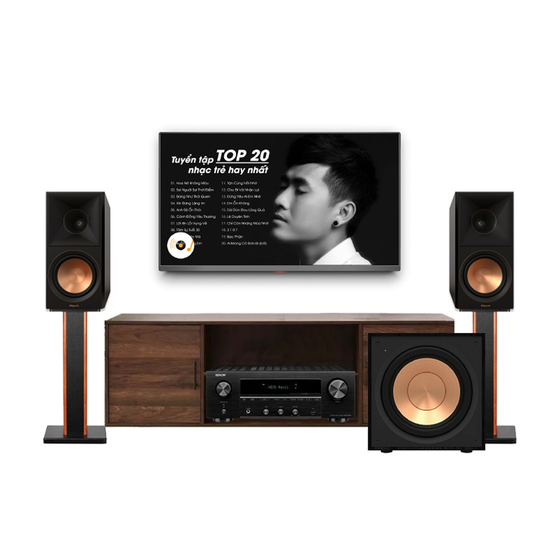 Dàn Nghe Nhạc Mini GT02 (Klipsch RP-600M II, Denon DRA-800H , Sub Klipsch R101SW)