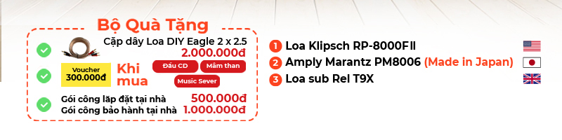 chú thích Dàn Nghe Nhạc Marantz, Klipsch, Rel HD88