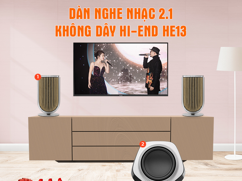 Dàn nghe nhạc 2.1 không dây Hi-end HE13