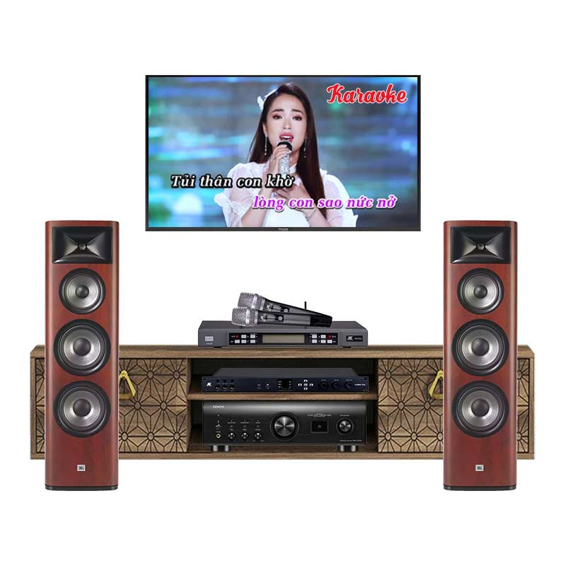 Dàn nghe nhạc và Hát karaoke JBL NK30 (JBL 698, Denon 1700Ne, B5 Pro, X6000 Plus)