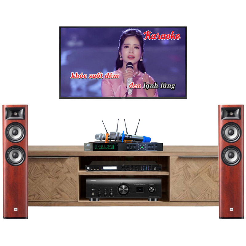 Dàn nghe nhạc và Hát karaoke JBL NK32 ( JBL 680, Denon 1700NE, Micro, vang số )