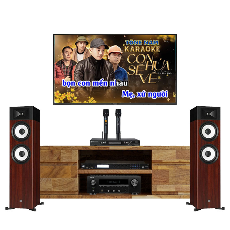 Dàn nghe nhạc và Hát Karaoke NK46 ( JBL A180, DRA800H, Micro K800, X3000 Pro )