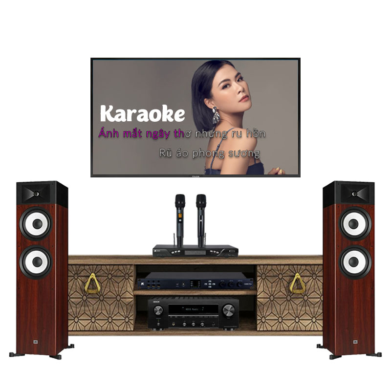 Dàn nghe nhạc và Hát Karaoke NK47 ( JBL A180, DRA800H, Micro K800, vang số X6000 Plus )