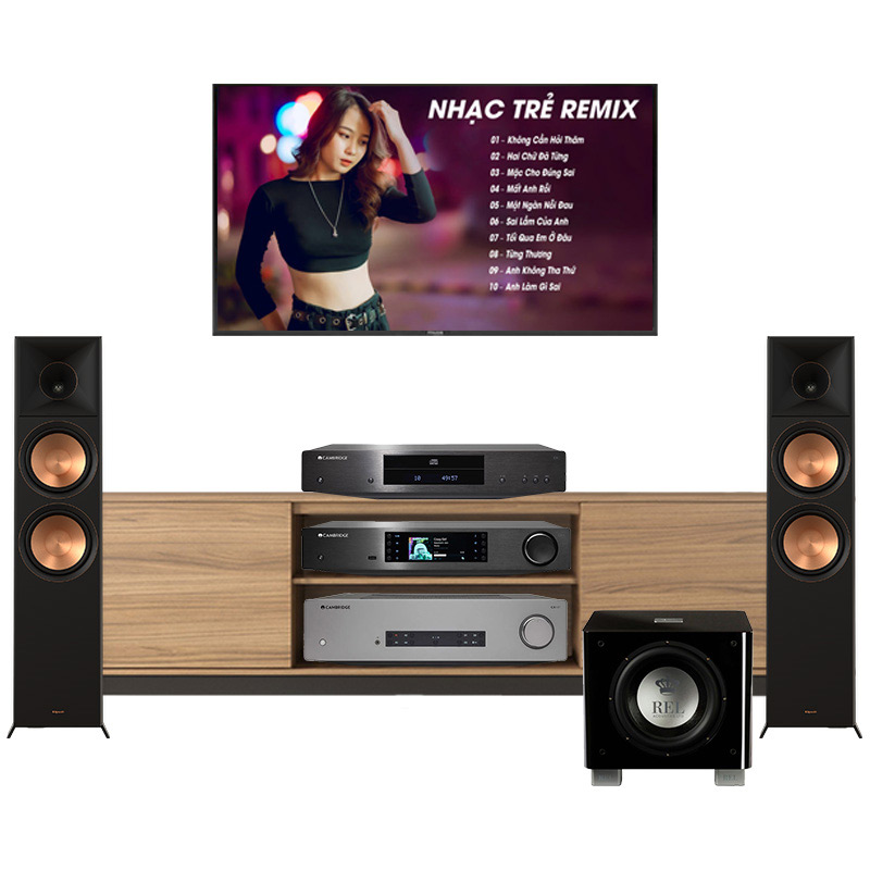 Dàn nghe nhạc Có Đầu CD Klipsch Cambridge NN69 (Klipsch RP8000F II, Cambridge Audio CXA 81, CXC V2, CXN V2, Sub Rel T9X)