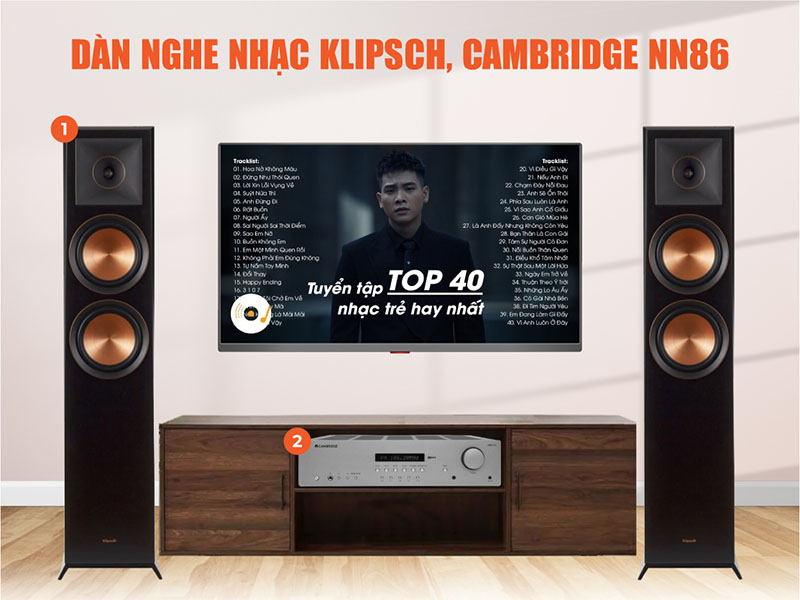 Dàn nghe nhạc Klipsch, Cambridge NN86 (Klipsch RP-6000F II, Cambridge AXR100) Dàn nghe nhạc Klipsch, Cambridge NN86 (Klipsch RP-6000F II, Cambridge AXR100)