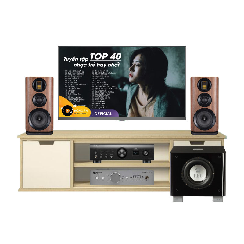 Dàn nghe nhạc Có DAC Wharfedale Cambridge NN87 (Wharfedale EVO4.2, Sub Rel T7X, Cambridge DacMagic 200M, Denon PMA-900HNE)
