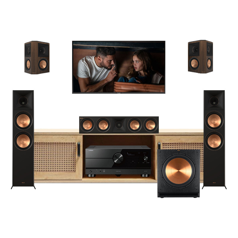 Dàn xem phim, nghe nhạc 5.1 Klipsch PN13 (Klipsch RP-8000F II, RP-502S II, RP-504C II, SPL120, Yamaha RX-A6A)