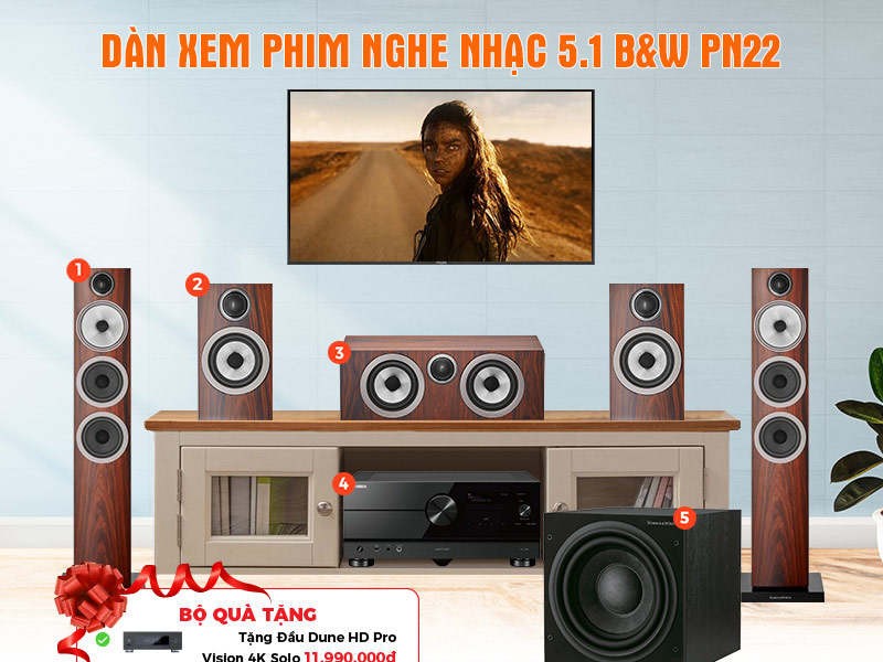 Dàn xem phim nghe nhạc 5.1 B&W PN22
