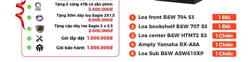 Dàn xem phim nghe nhạc 5.1 B&W PN22