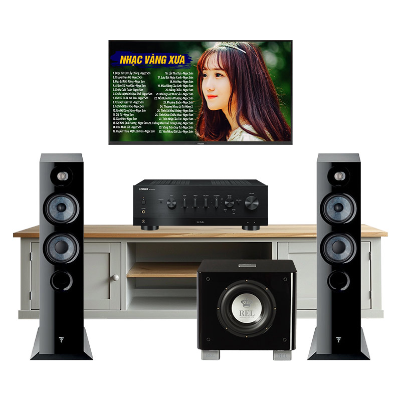 Dàn nghe nhạc Yamaha GT79 (Focal Chora 816, Rel T7X, Yamaha R-N1000A)