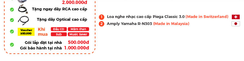 chú thích dàn âm thanh nghe nhạc HD10