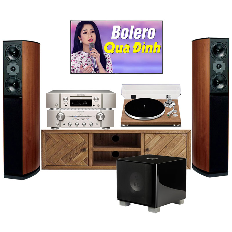 Dàn âm thanh nghe nhạc cao cấp có đầu đĩa than HD80 (Jamo D590 + Marantz PM8006 + Marantz ND8006 + TEAC TN400BT + Sub rel T9X)