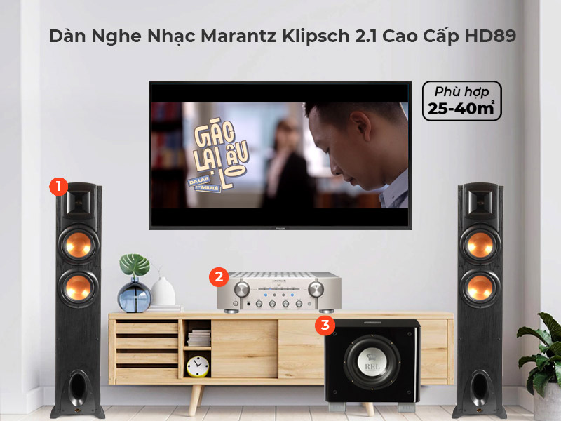 Dàn Nghe Nhạc 2.1 Marantz Klipsch Cao Cấp HD89