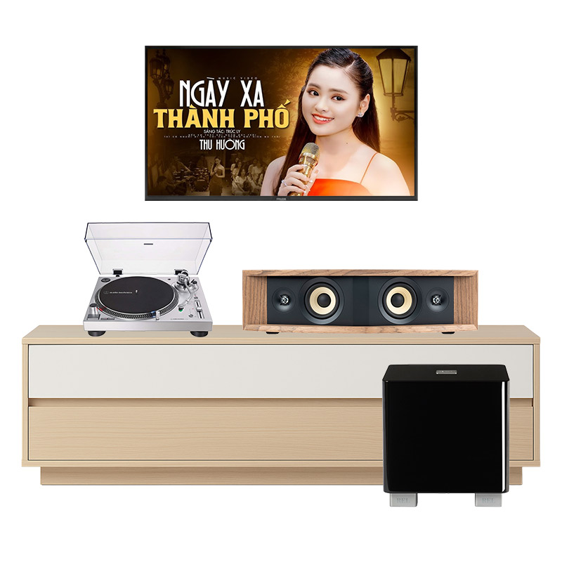 Dàn nghe nhạc JBL NH14 (JBL L42ms Music System, Audio Technica AT-LP120XUSB, REL T5X)