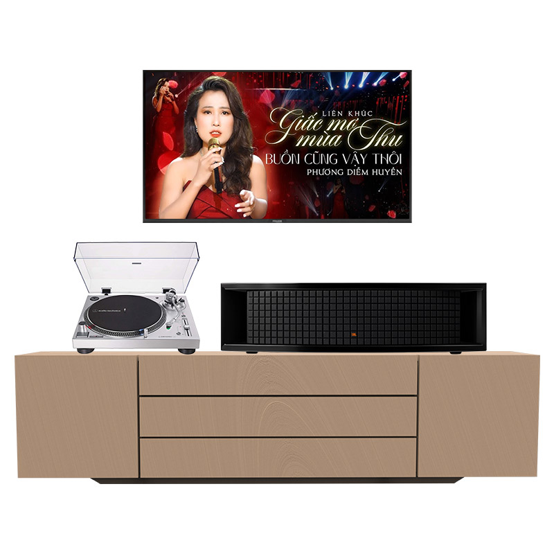 Dàn nghe nhạc JBL NH19 (JBL L75ms Music System màu Black, Audio Technica AT-LP120XUSB)