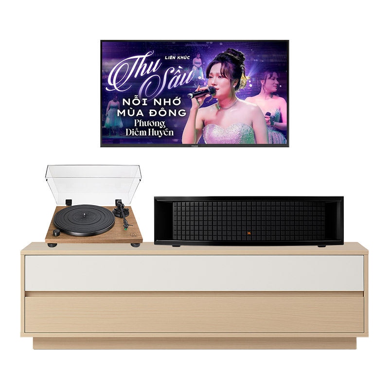Dàn Nghe nhạc JBL NH21 (JBL L75ms Music System màu Black, Audio Technica AT-LPW40WN)