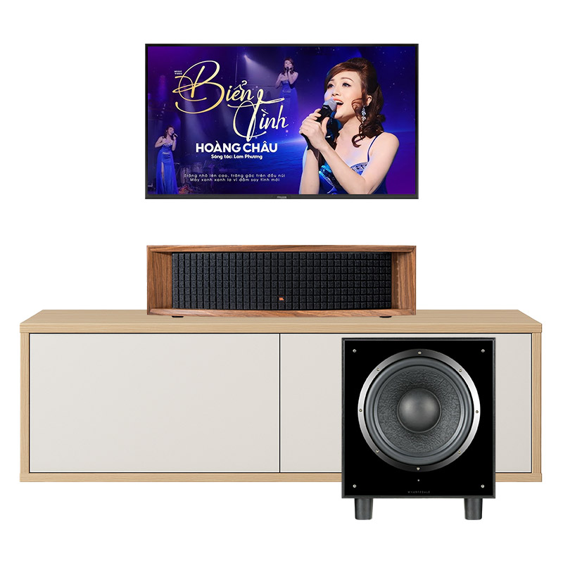 Dàn nghe nhạc JBL NH23 (JBL L75ms Music System màu Walnut, Wharfedale SW12)