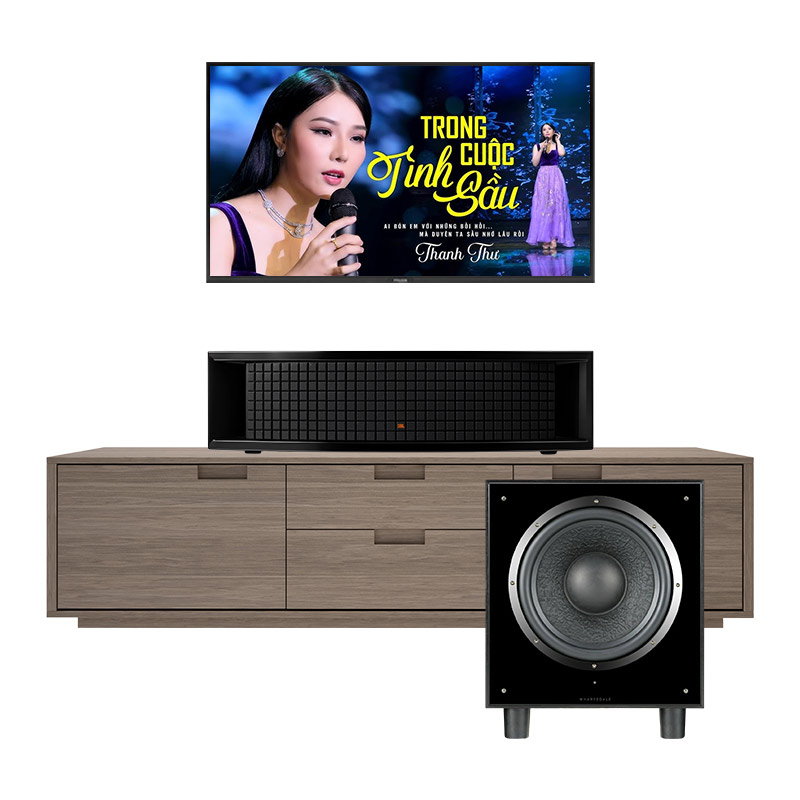 Dàn nghe nhạc JBL NH24 (JBL L75ms Music System màu Black, Wharfedale SW12)