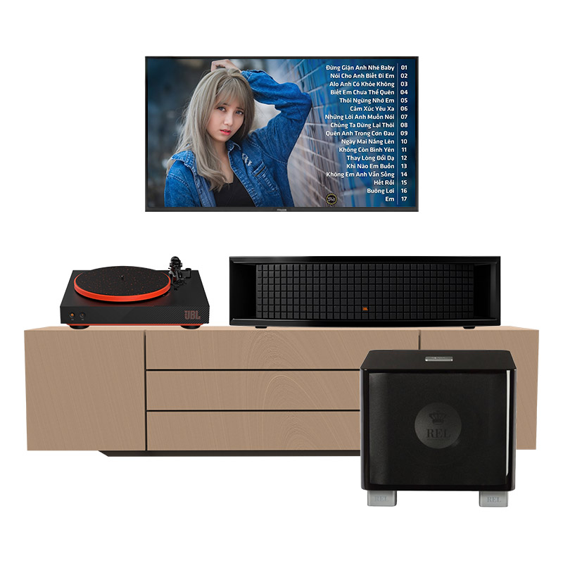 Dàn Nghe nhạc JBL NH30 (JBL L75ms Music System màu Black, JBL Spinner BT, Rel T7X)