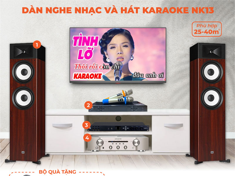 Dàn âm thanh nghe nhạc và Hát karaoke JBL NK13