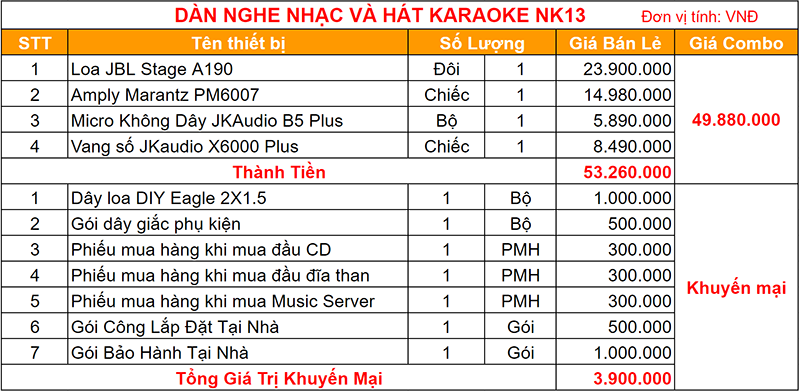 Dàn Nghe Nhạc Và Hát Karaoke NK13
