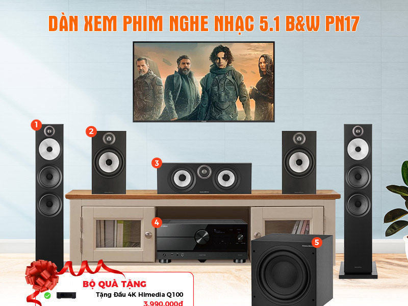 Dàn âm thanh xem phim 5.1 nghe nhạc B&W PN17