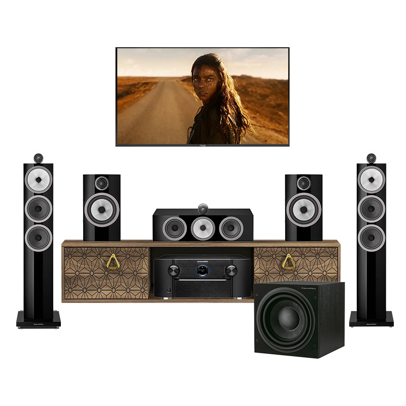 Dàn âm thanh xem phim, nghe nhạc 5.1 Marantz, B&W PN21 (Marantz SR8015, B&W 703 S3, 706 S3, HTM 71 S3, ASW610XP)