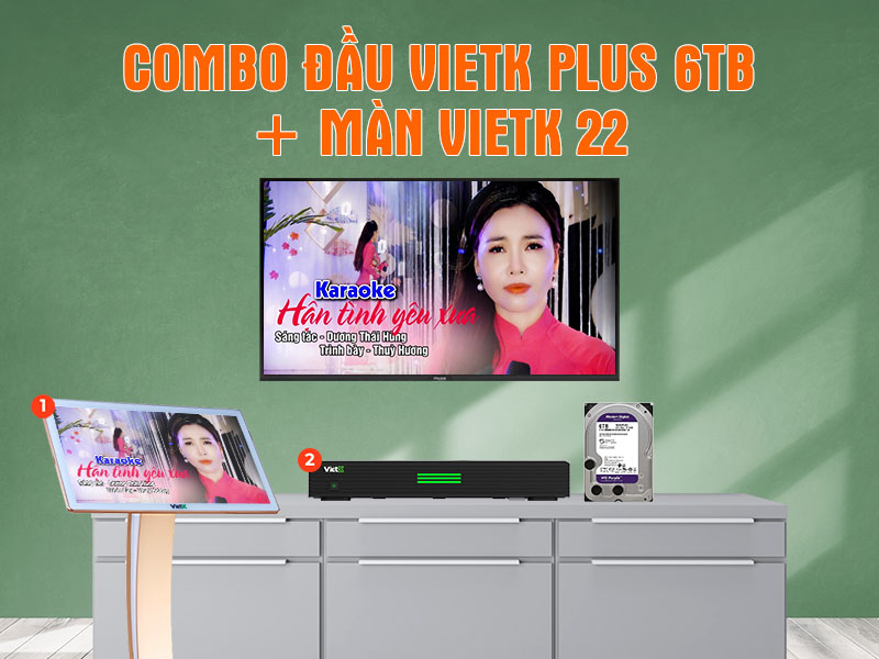 Combo đầu VietK Plus 6TB + Màn VietK 22