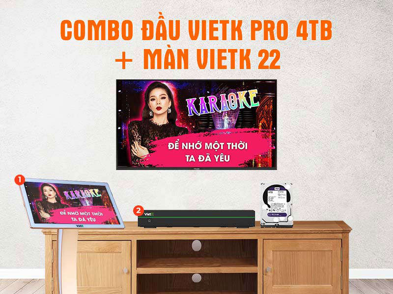 Combo Đầu VietK Pro 4TB + Màn VietK 22