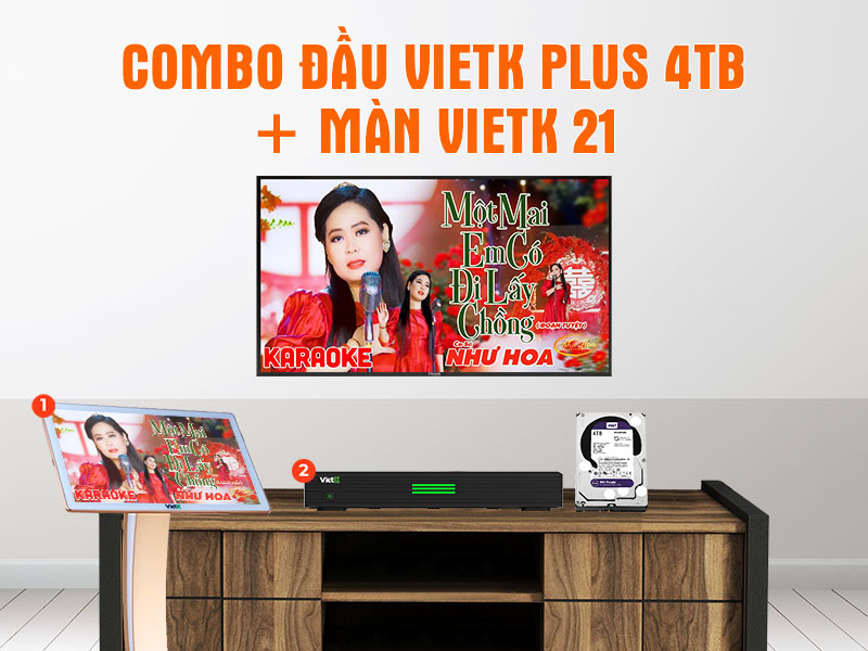 Combo đầu VietK Plus 4TB + Màn VietK 21 Combo đầu VietK Plus 4TB + Màn VietK 21