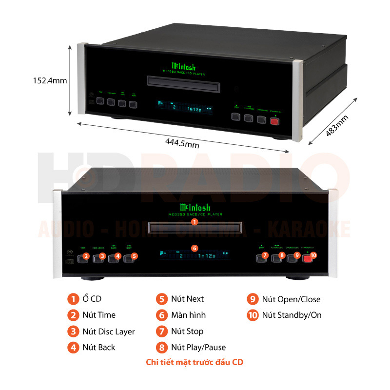 Chú thích Đầu CD McIntosh MCD350