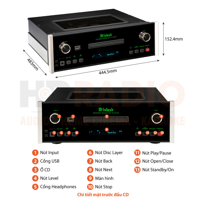 Chú thích Đầu CD McIntosh MCD600