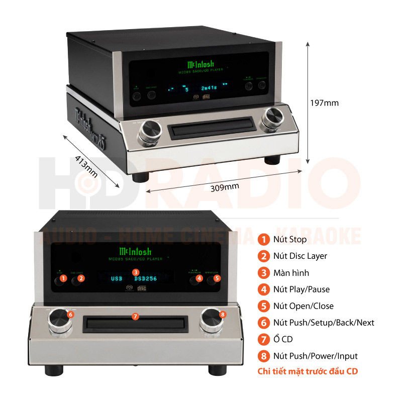 Chú thích Đầu CD McIntosh MCD85