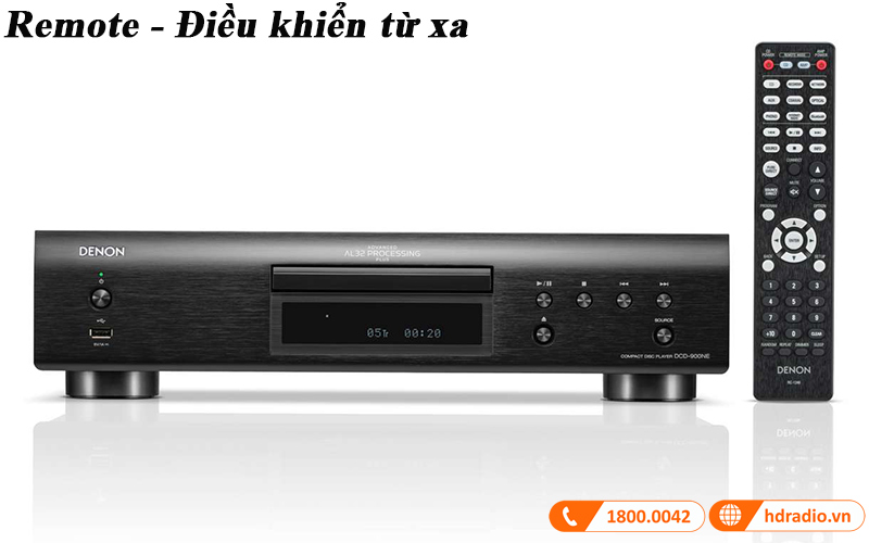 dau cd denon dcd-900ne duoc trang bi dieu khien tu xa