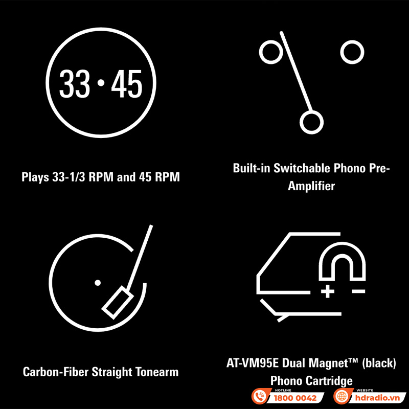 Đầu đĩa than Audio Technica AT-LPW50PB