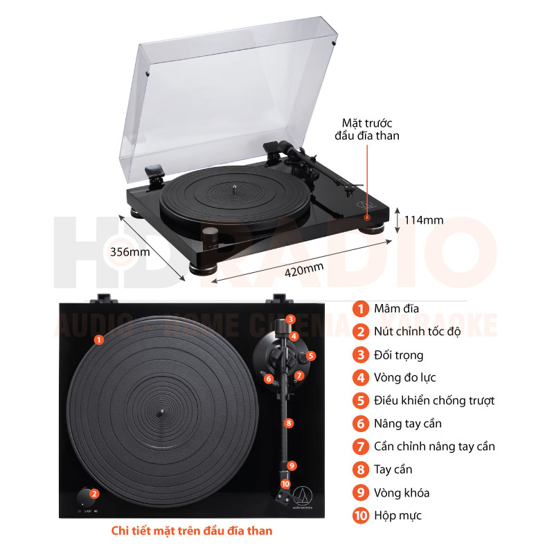 Đầu đĩa than Audio Technica AT-LPW50PB-8