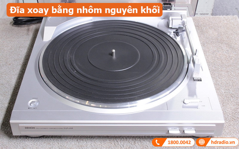 Đầu đĩa than Denon DP-29F đĩa xoay bằng nhôm nguyên khối 