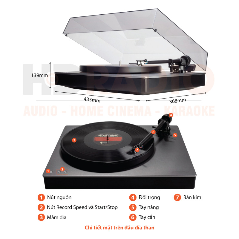 Chú thích đầu đĩa than Cambridge Audio Alva TT