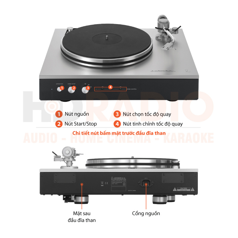 chú thích đầu đĩa than Luxman PD-151