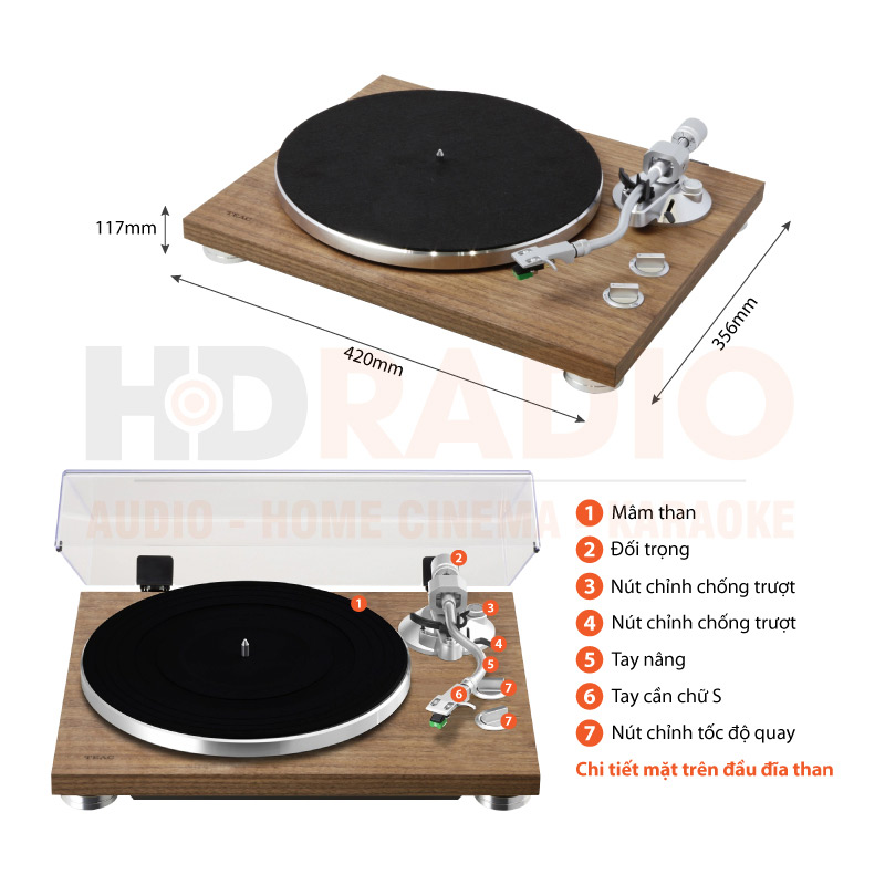 Chú thích Đầu đĩa than TEAC TN-400BT X