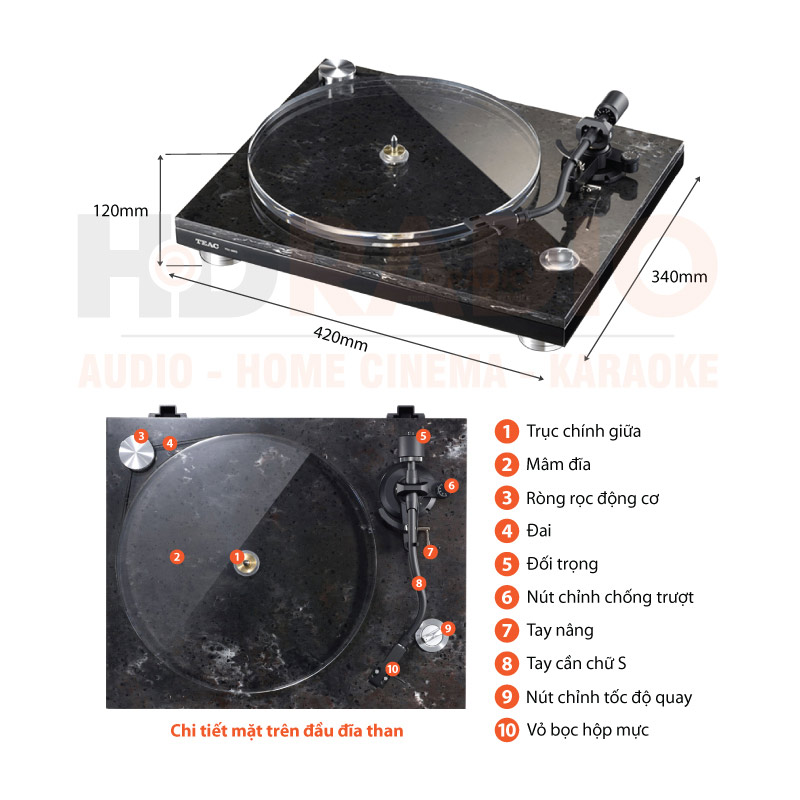 Đầu Đĩa Than TEAC TN-550-2