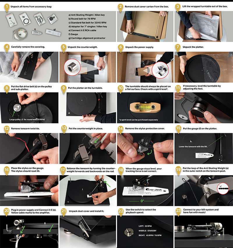 Đầu đĩa than Pro-Ject Debut Pro hướng dẫn setup