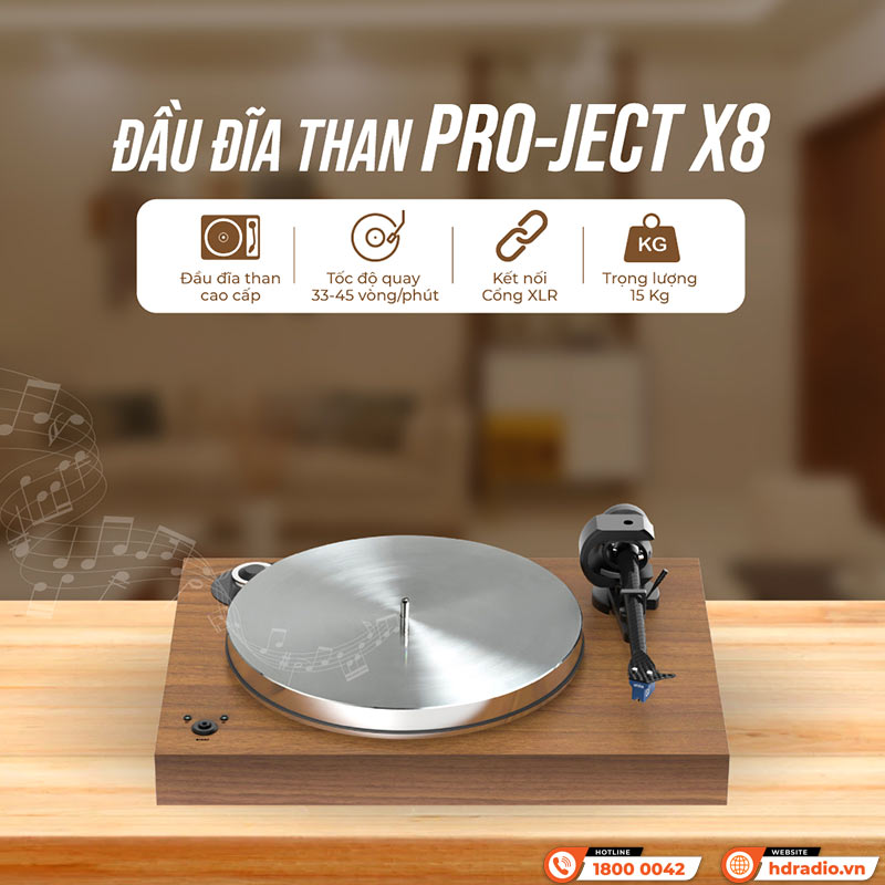Đầu Đĩa Than Pro-Ject X8, Hộp mực MC Ortofon Quintet Blue, RCA, XLR (33, 45 RPM)-1