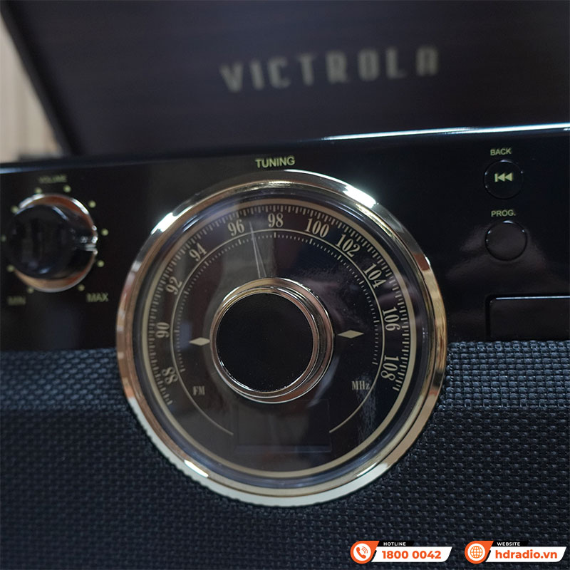 Máy Hát Đĩa Than Kết Hợp Đầu CD, Đài FM, Loa Victrola The Empire, Bluetooth 4.2, FM, AUX 3,5 mm-6